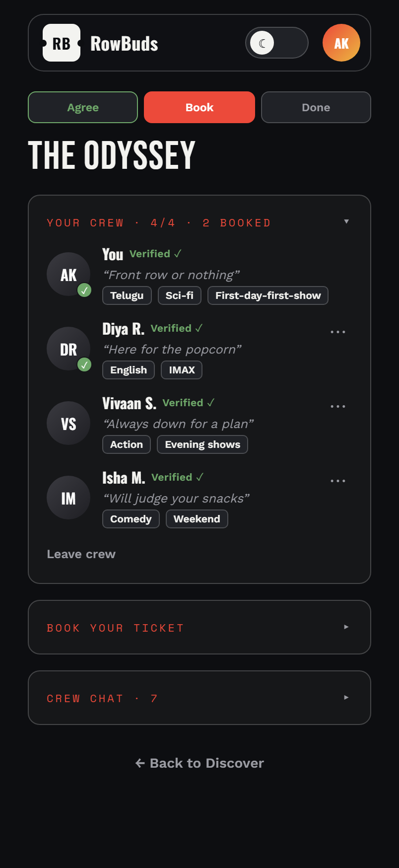 Your crew on RowBuds — everyone set for Saturday